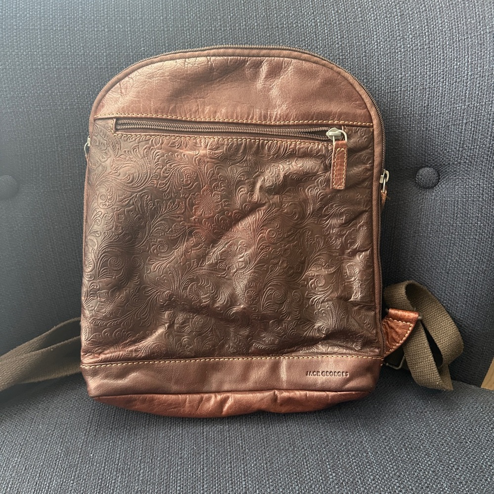 Rustic Dark Brown Purse Backpack - image 1